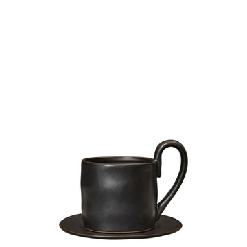 Molded Ceramic Mug and Saucer