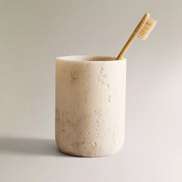 Marble Effect Resin Toothbrush Cup