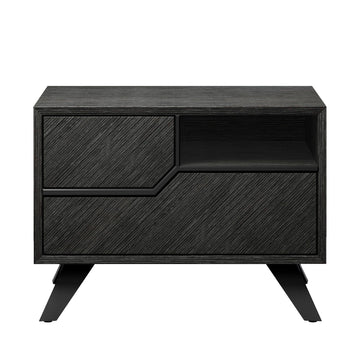 Graphite Wooden Nightstand - Set of 2