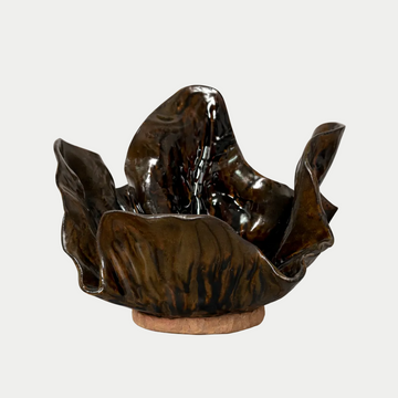 Brown Glazed Abstract Vase - Medium