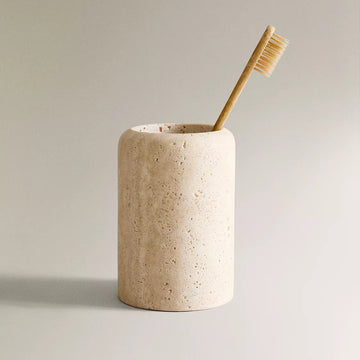 Travertine Toothbrush Cup