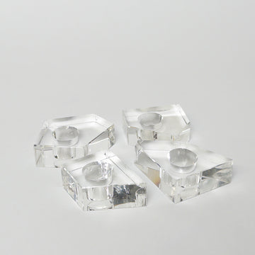 Crystal Organic Candle Holders - Set of 4 [VINTAGE] [AS IS]