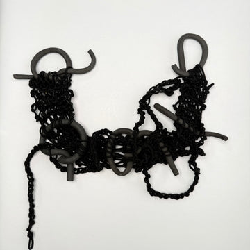 Black Macrame Vertical Wall Art