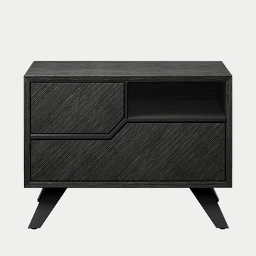 Graphite Wooden Nightstand - Set of 2