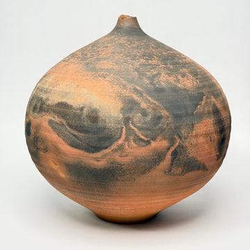 Orange Raku Vase by Wesley Anderegg  [VINTAGE]