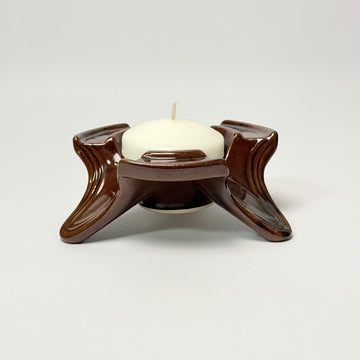Brown Ceramic Candle Holder [VINTAGE]