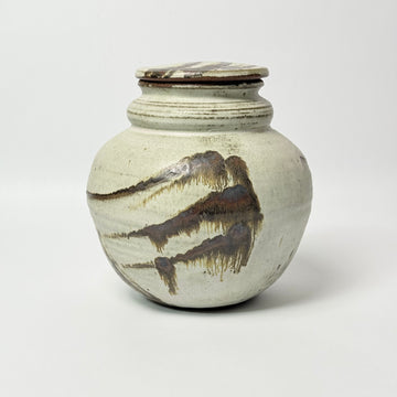 Brushwork Ceramic Lidded Jar [VINTAGE]