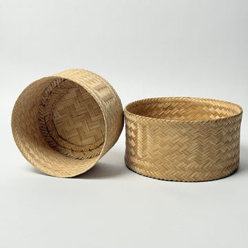 Handwoven Bamboo Baskets - Set of 2 [VINTAGE]