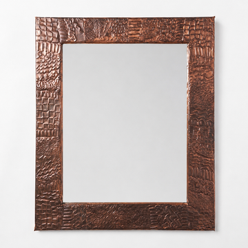 Hand-Hammered Copper Framed Wall Mirror [VINTAGE]