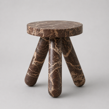 Red Marble Side Table