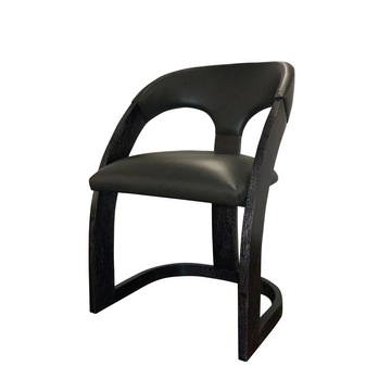Cerused Dining Chair with Leather Cushion